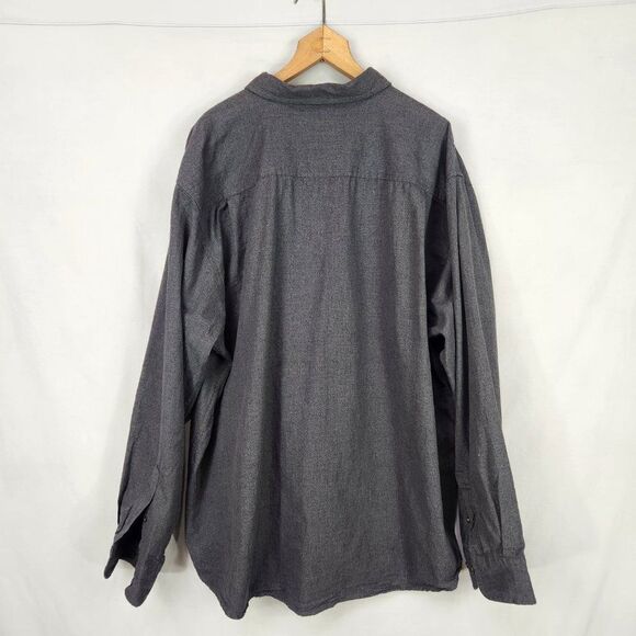 Knightsbridge Button Down Mens Long Sleeve Shirt  2X Dark Charcoal Gray Soft - Picture 2 of 6